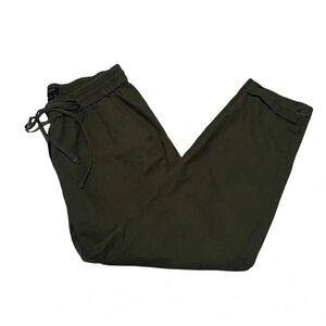 J.Crew Women Linen Blend Pants Green Size 6 Cropped Cuffed Hems BOHO Comfy